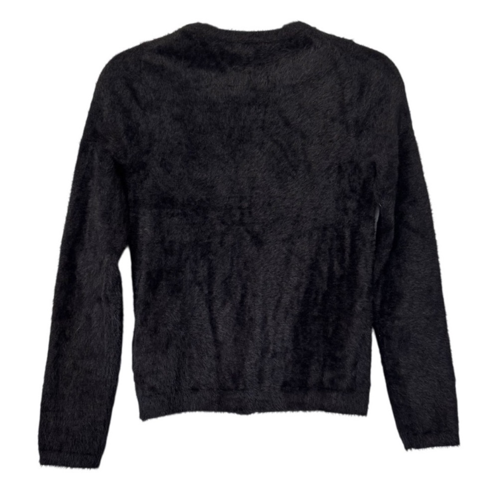 Madewell Hewitt Fuzzy Slim Button Down Cardigan Sweater Black - Picture 4 of 6